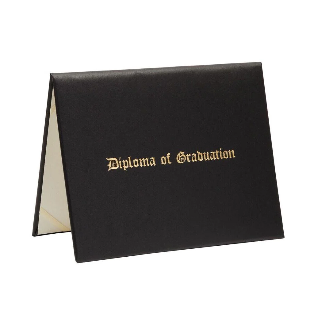 Certificate Holder with Print - Black Color - Image 2