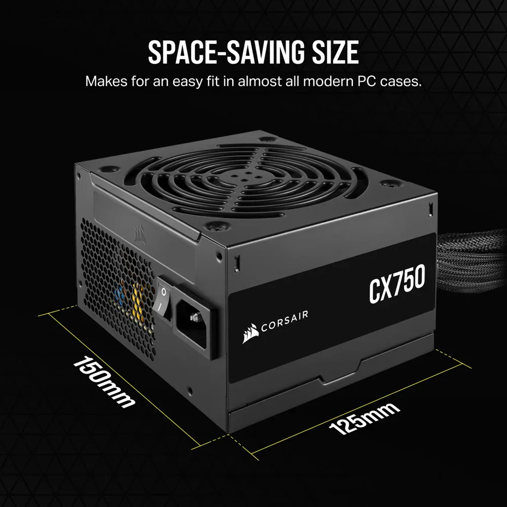 Corsair Cx Series Cx750 750 Watt 80 Plus Bronze Atx Power Supply (Uk) - Image 3