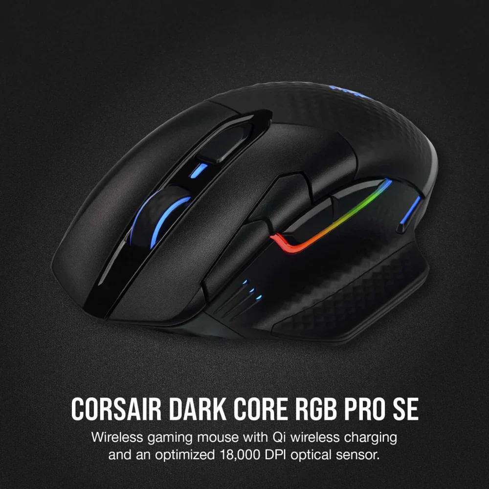 Corsair Icue Dark Core Pro Rgb Wireless Gaming Mouse Black - Image 3