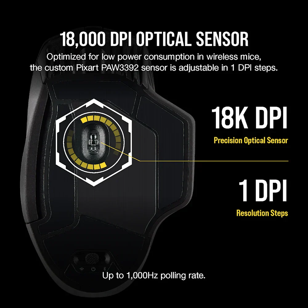 Corsair Icue Dark Core Pro Rgb Wireless Gaming Mouse Black - Image 4