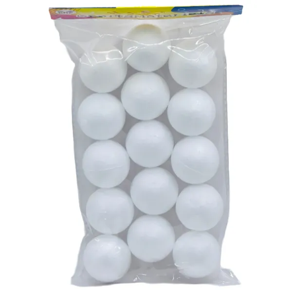 Craft Foam Balls for School Project, Weddings, Christmas, Home Decoration White - 15 Pack - Image 2