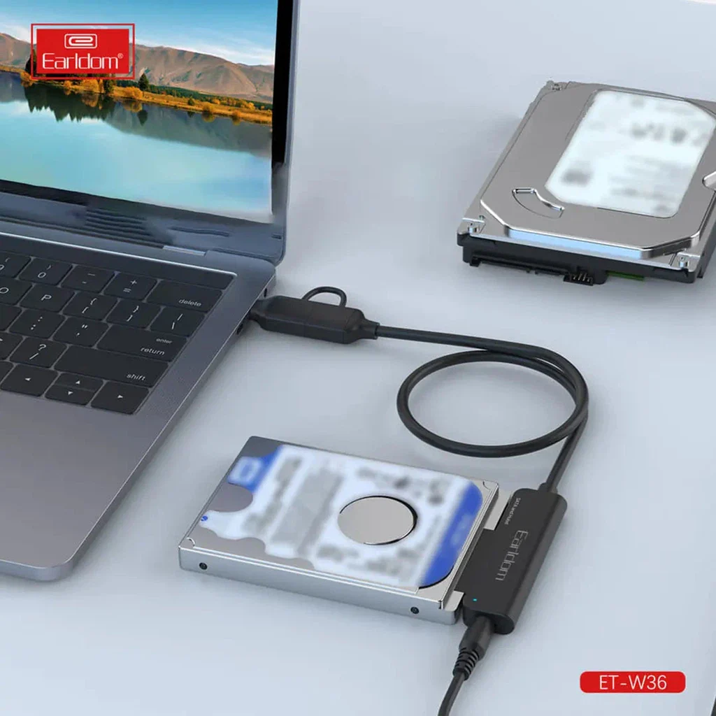 Earldom ET-W36 2-in-1 USB-C/USB to SATA Adapter for HDD/SSD - Image 5