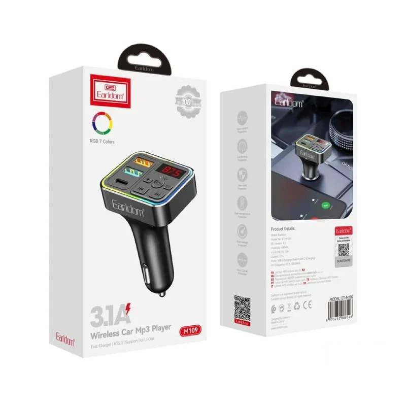 Earldom M109 4-in-1 Car Charger - 37W / Black - Image 3