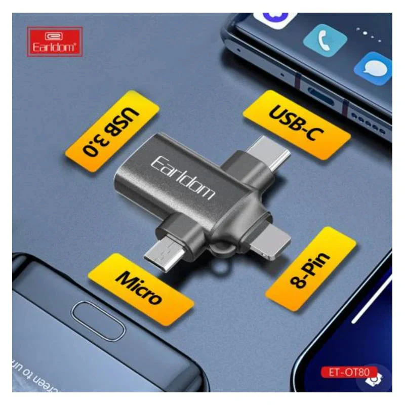 Earldom OT80 3-in-1 Converter - Micro USB / Lightning / USB-C - Image 2