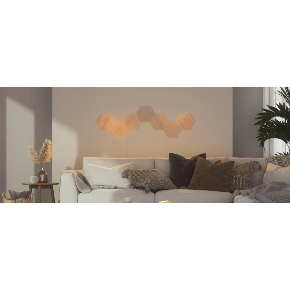 Elements Wood - Hexagon Look Smarter Light Panels Expansion Pack - 3 Panels - Wood - Image 2