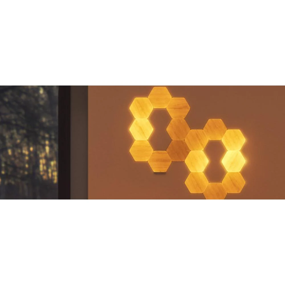 Elements Wood - Hexagon Look Smarter Light Panels Expansion Pack - 3 Panels - Wood - Image 6