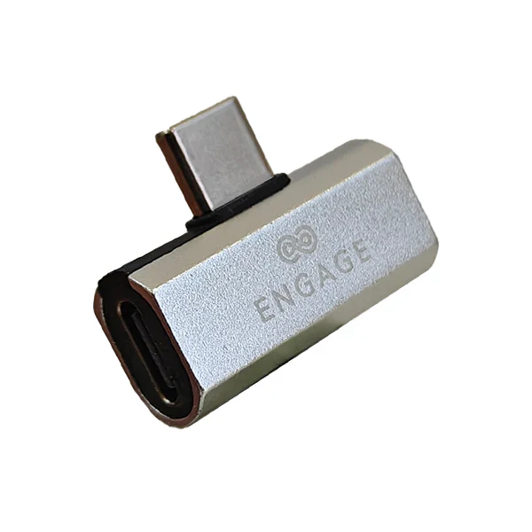 Engage USB-C To Dual USB-C Adapter (Charge + Audio) Silver - Image 2