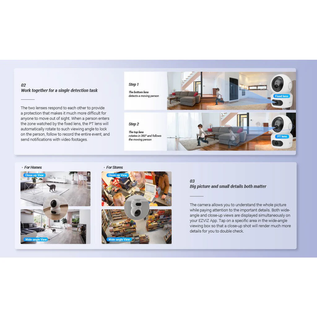 Ezviz by Hikvision | H7C Dual-Lens (2K + 2K) Resolution Pan & Tilt Wi-Fi Camera - Image 9
