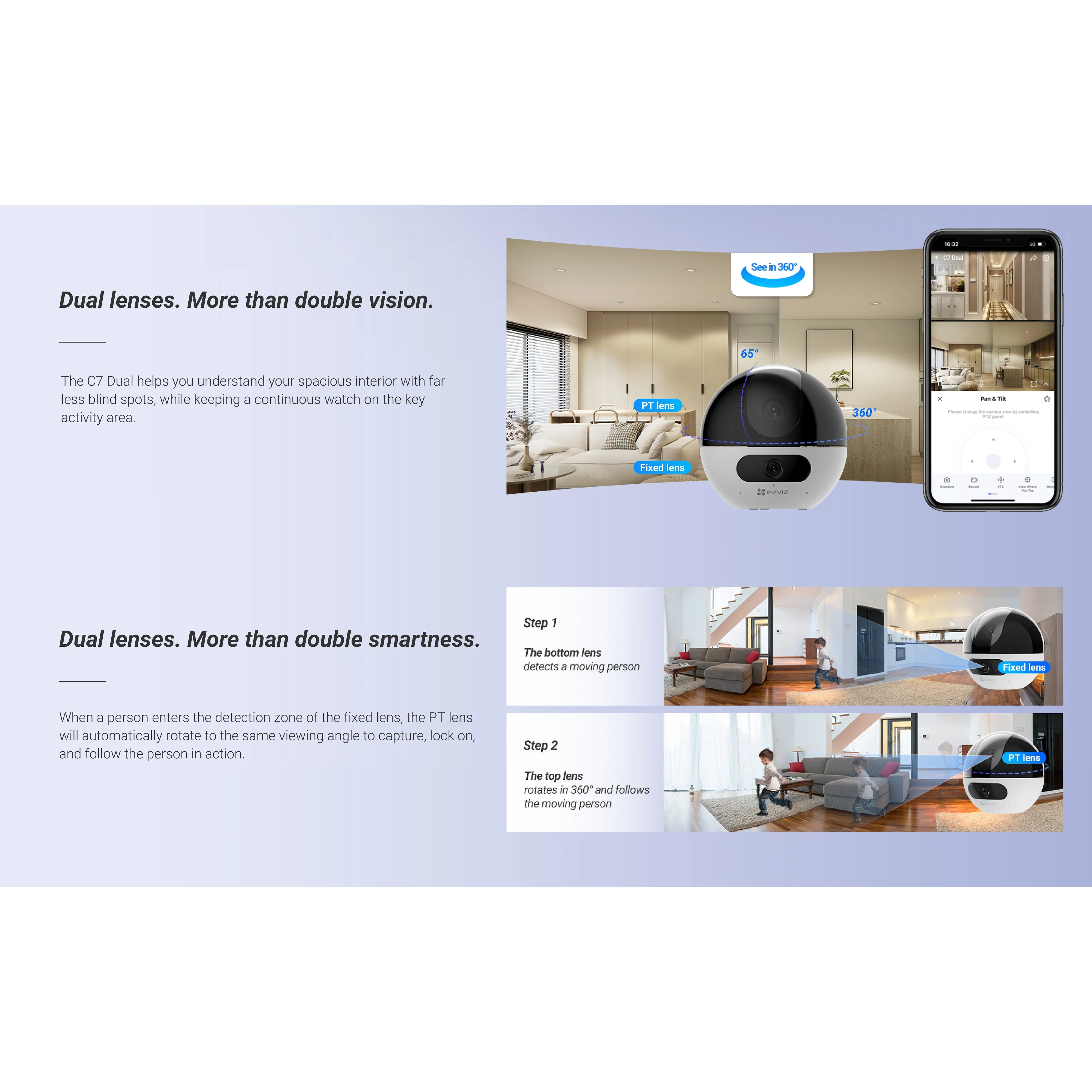 Ezviz C7 DUAL Pan & Tilt Wi-Fi Camera - Image 10