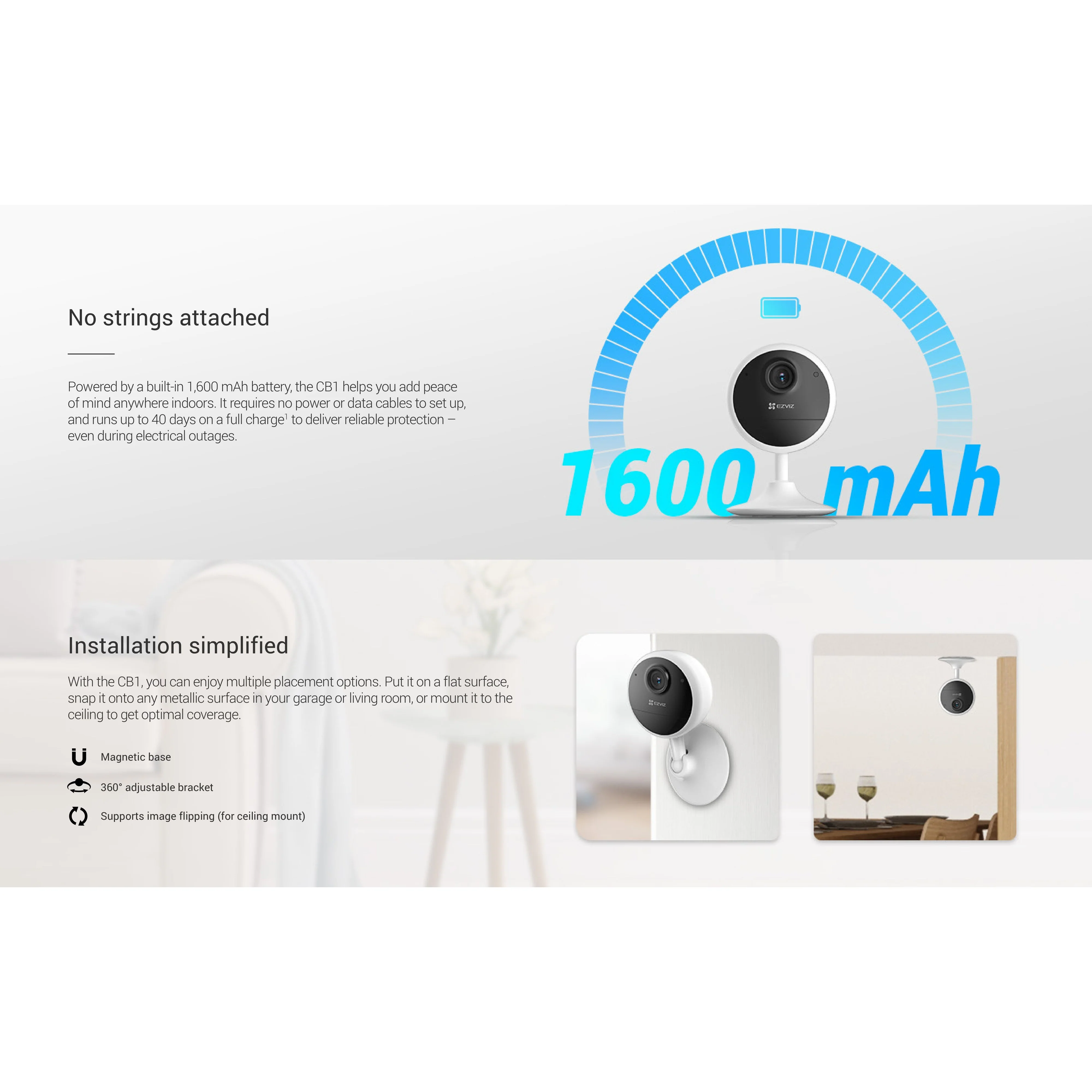 Ezviz CB1 Wi-Fi Smart Home Battery Camera - Image 5