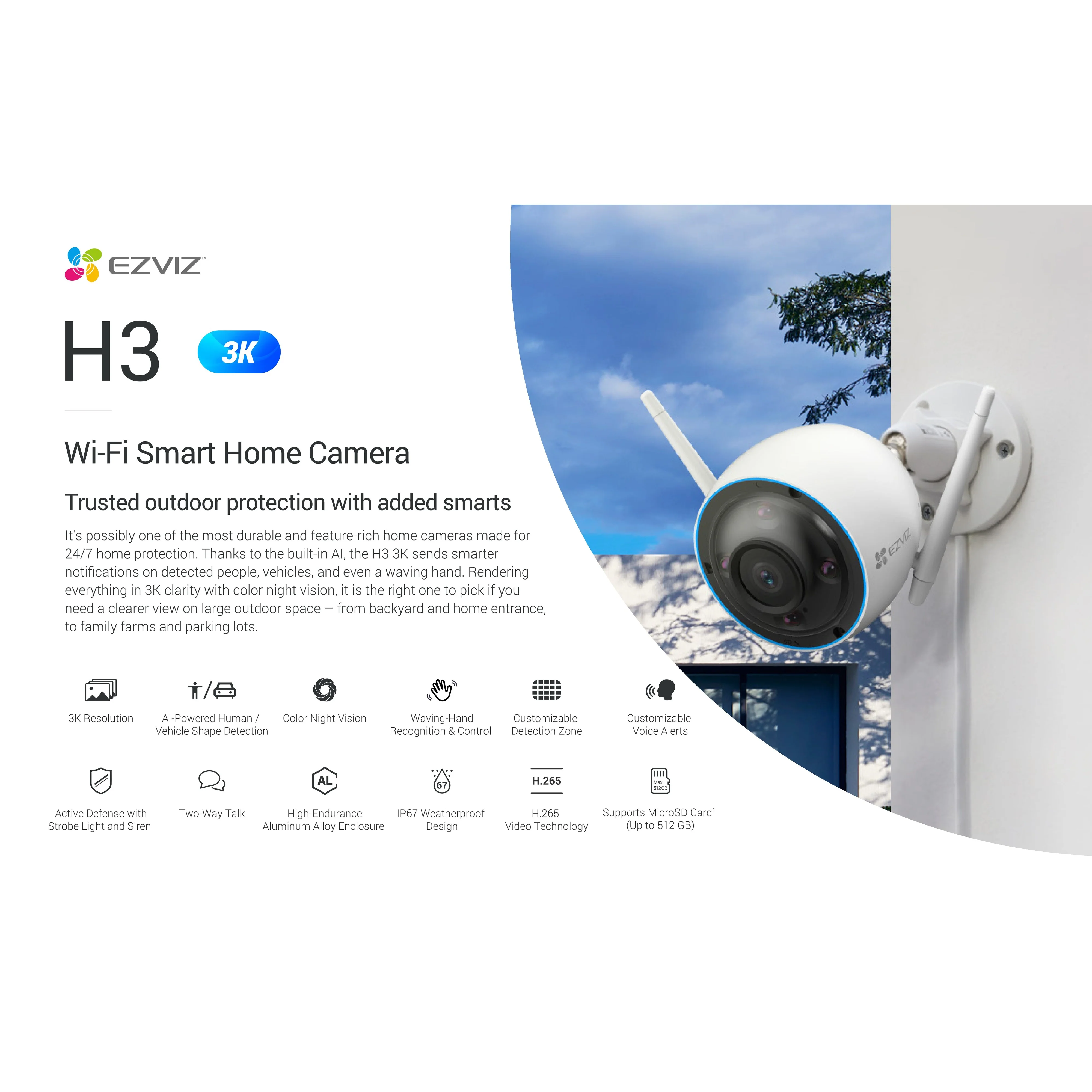 Ezviz CS-H3 3K Outdoor Camera - Image 2