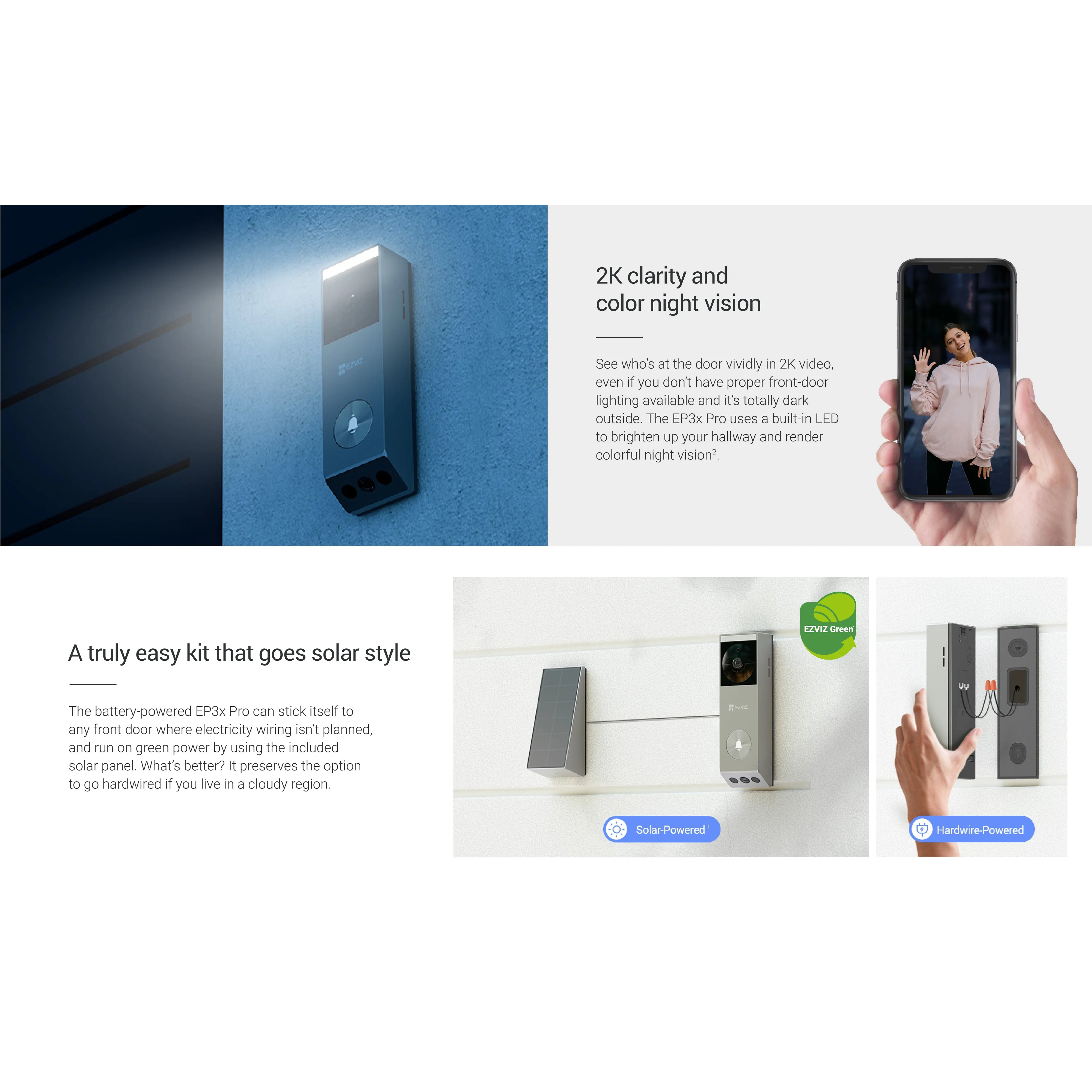 Ezviz EP3X PRO Battery-Powered Video Doorbell Kit - Image 4