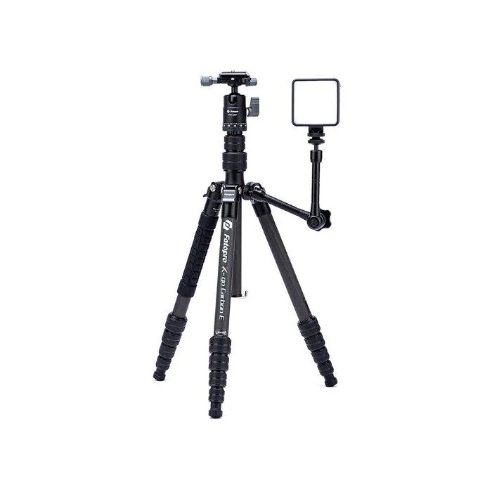 FOTOPRO X-Go Carbon Fiber E PRO Tripod with Ball Head and Monopod - Black/Gray - Image 6
