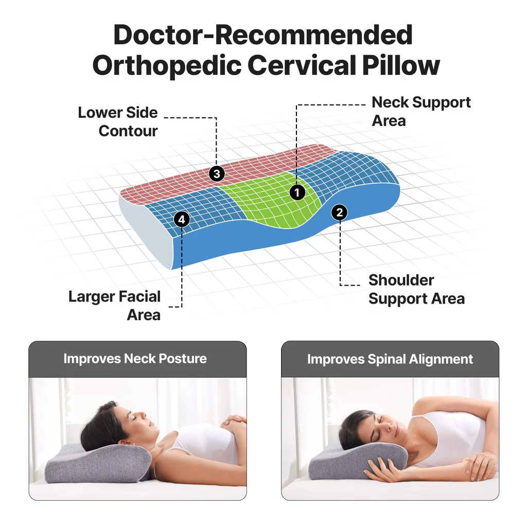 Frido Ultimate Contour Cervical Pillow - Blue - Image 4