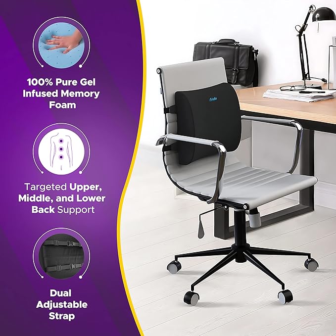 Frido Ultimate Lumbar Cushion - Black - Image 2