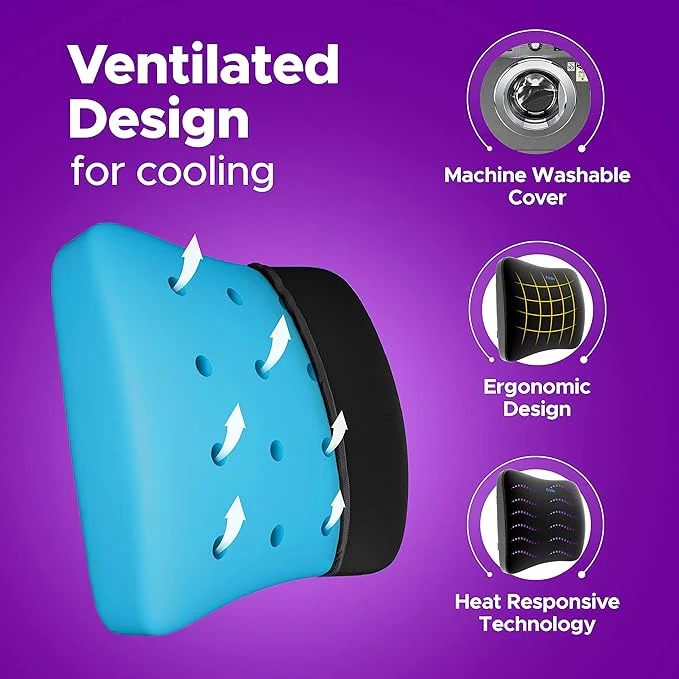 Frido Ultimate Lumbar Cushion - Black - Image 4