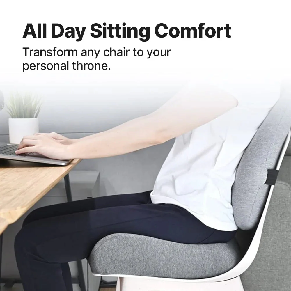 Frido Ultimate Pro Seat Cushion & Pro Backrest Cushion Combo - Grey - Image 7