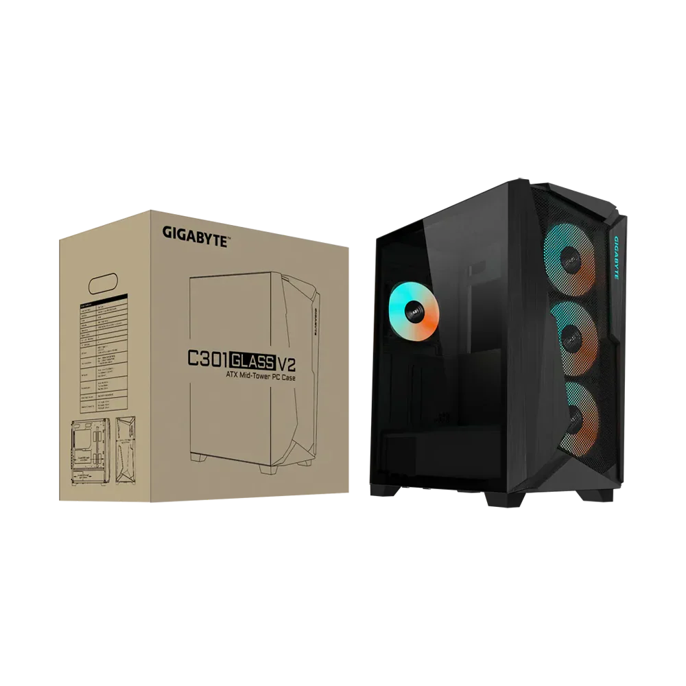 Gigabyte C301G V2 Rgb Tempered Glass E-Atx Mid Tower Case Black - Image 5