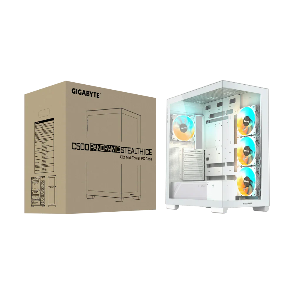 Gigabyte C500 Panoramic Stealth Ice Mid Tower Case White - Image 5