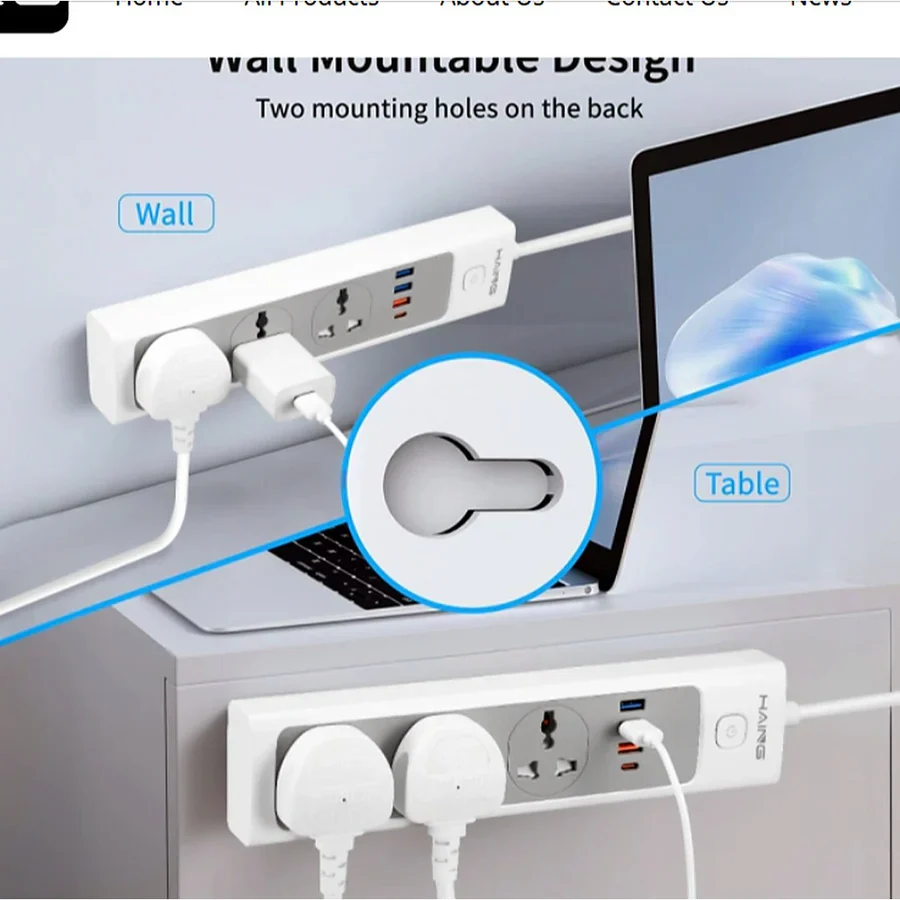 Haing 20W Fast Charger Power Extension with 2m Cable & Safety Shutters UK Sockets - Image 4
