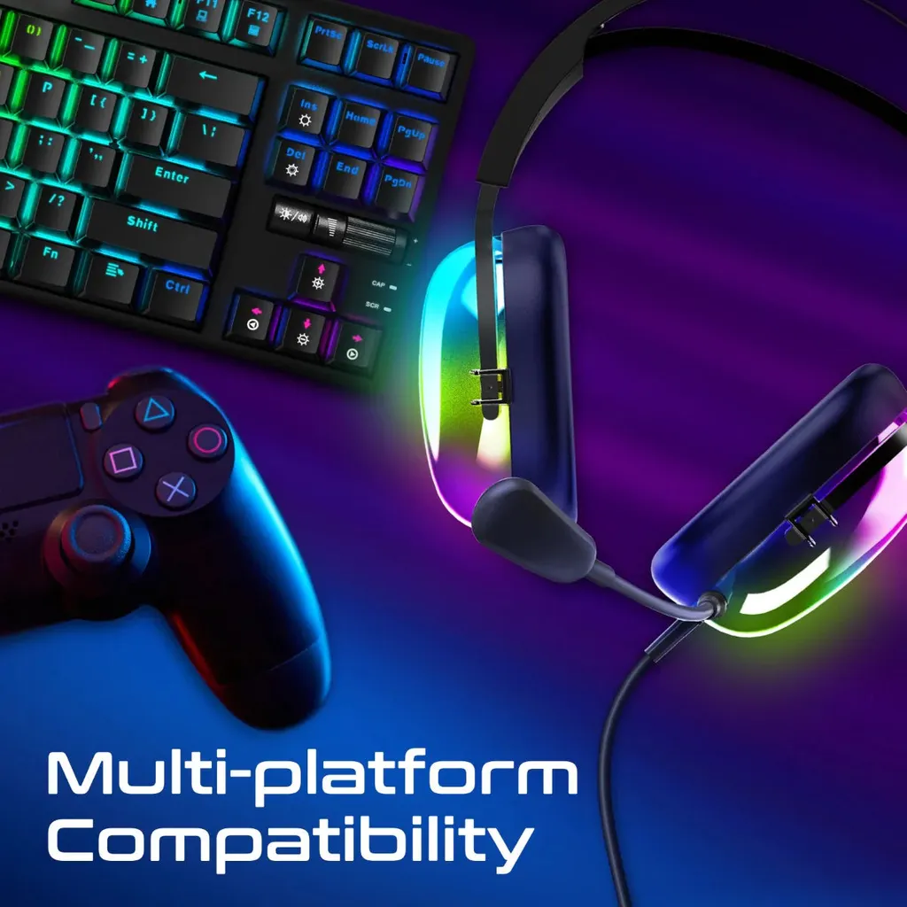 High Performance 7.1 Stereo Sound Gaming Lumiflux Headset with Microphone - Image 8