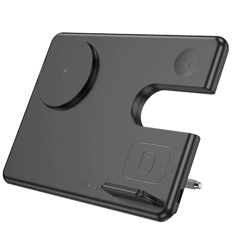Hoco 3 in 1 15W Magsafe Magnetic Dock Wireless Charger Folding Stand CQ1 - Image 3