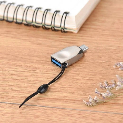 Hoco Adapter Micro USB To USB Charging And Data Sync -Silver -UA10 - Image 3