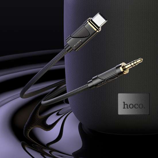 HOCO Audio AUX UPA30 to Type-C Nylon Cable – Black - Image 2