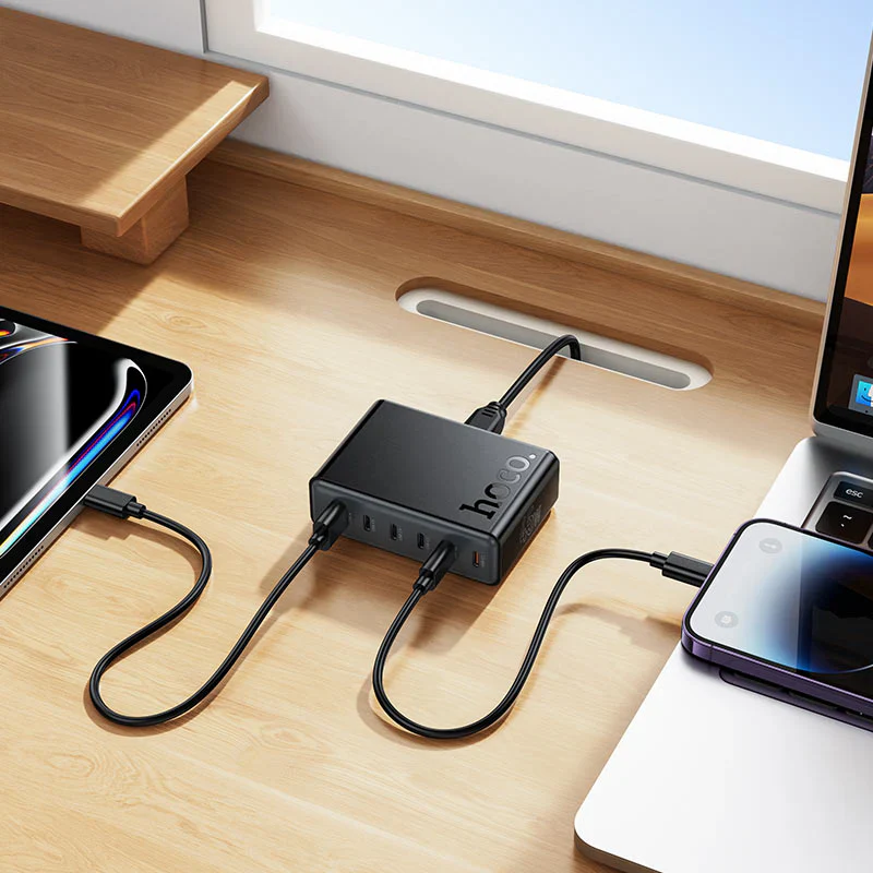 Hoco C150B Modern Charging Station – 45W PD Fast Charger with USB-C + USB-A Ports (UK Plug) - Image 3