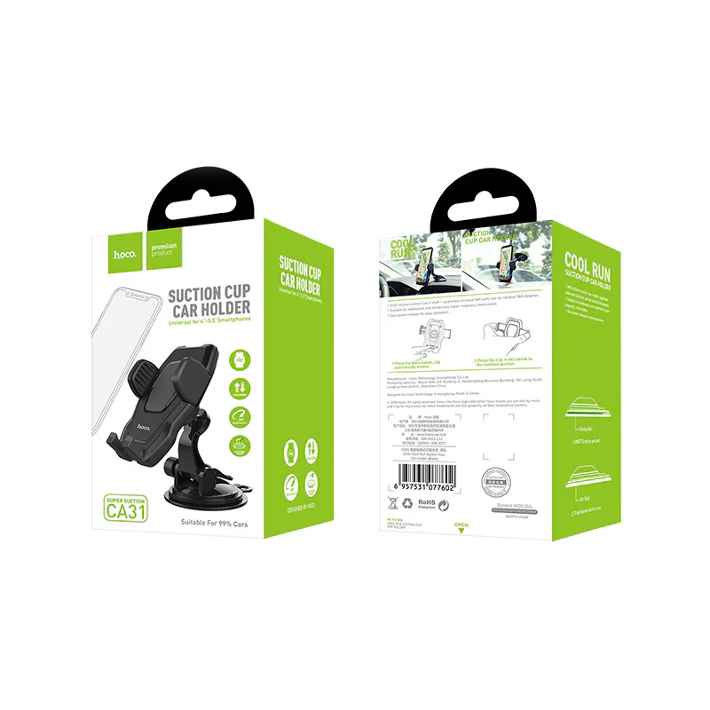 HOCO Cool Run Car Holder – Suction Mount Phone Stand - Image 4