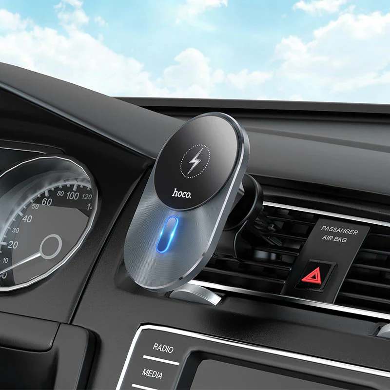 HOCO CA91 Magic Magnetic Wireless Car Charger – Air Vent Mount (15W) - Image 3