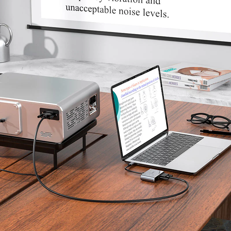 Hoco Converter “HB30 Eco” Type-C to HDMI + VGA + USB3.0 + PD - Image 4