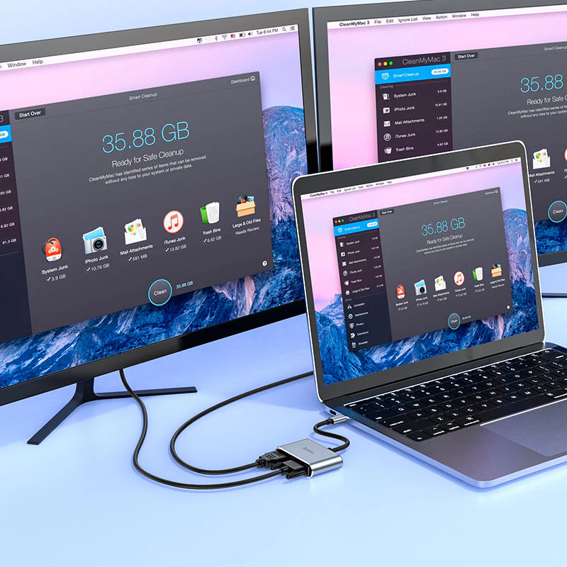 Hoco Converter “HB30 Eco” Type-C to HDMI + VGA + USB3.0 + PD - Image 5