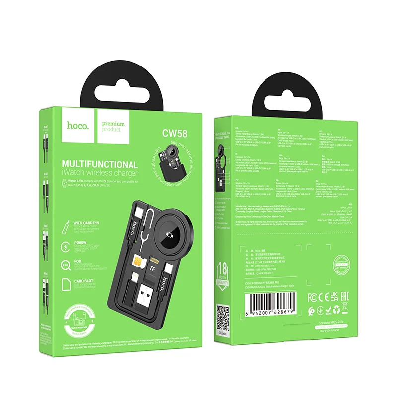 Hoco CW58 Multifunctional Watch Wireless Charger for Smart Watch – Black - Image 6