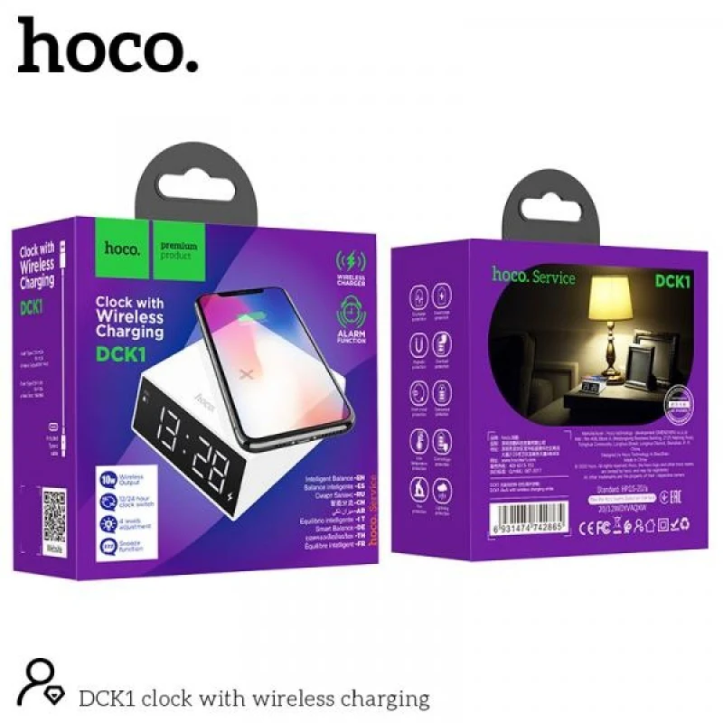 Hoco DCK1 Clock with Wireless Charging 10W - Image 2