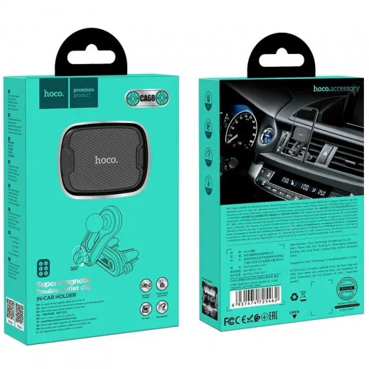 HOCO Double Air Outlet Magnetic Car Holder – Dual Vent Phone Mount - Image 5