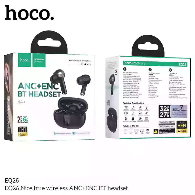 HOCO NICE True Wireless Bluetooth Headset – ANC + ENC Noise Cancelling - Image 3
