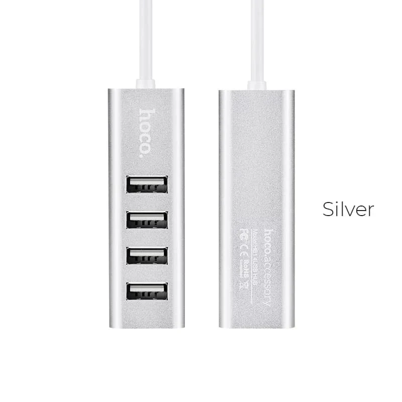 Hoco HB1 USB Hub – USB-A to 4-Port USB 2.0 for Charging & Data Sync - Image 2