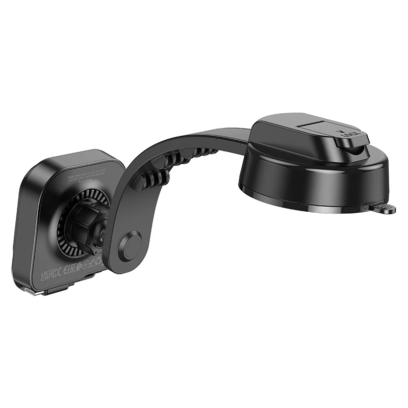 Hoco HW24 Might Retractable Magnetic Wireless Fast Charging Car Center Console Holder – Black - Image 3