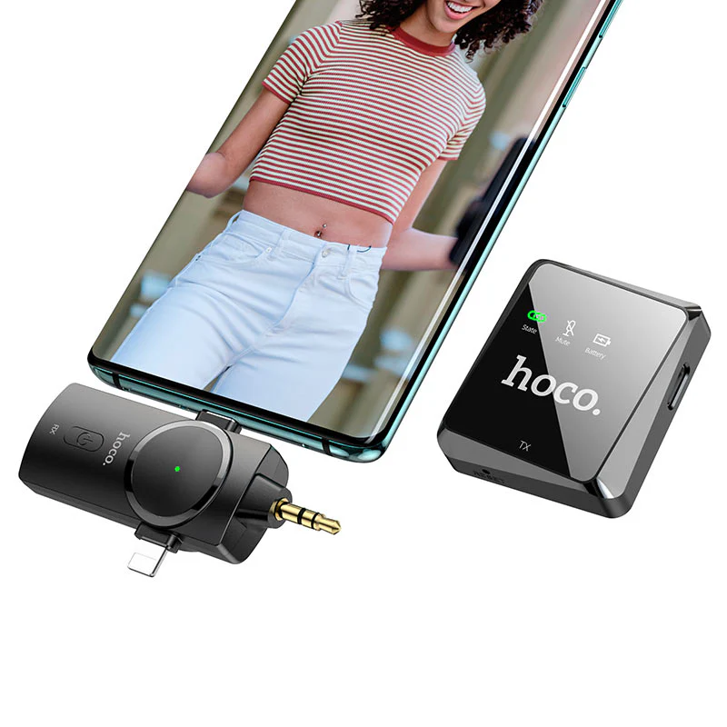 HOCO Microphone S31 Stream wireless with 3-in-1 receiver - Black - Image 5