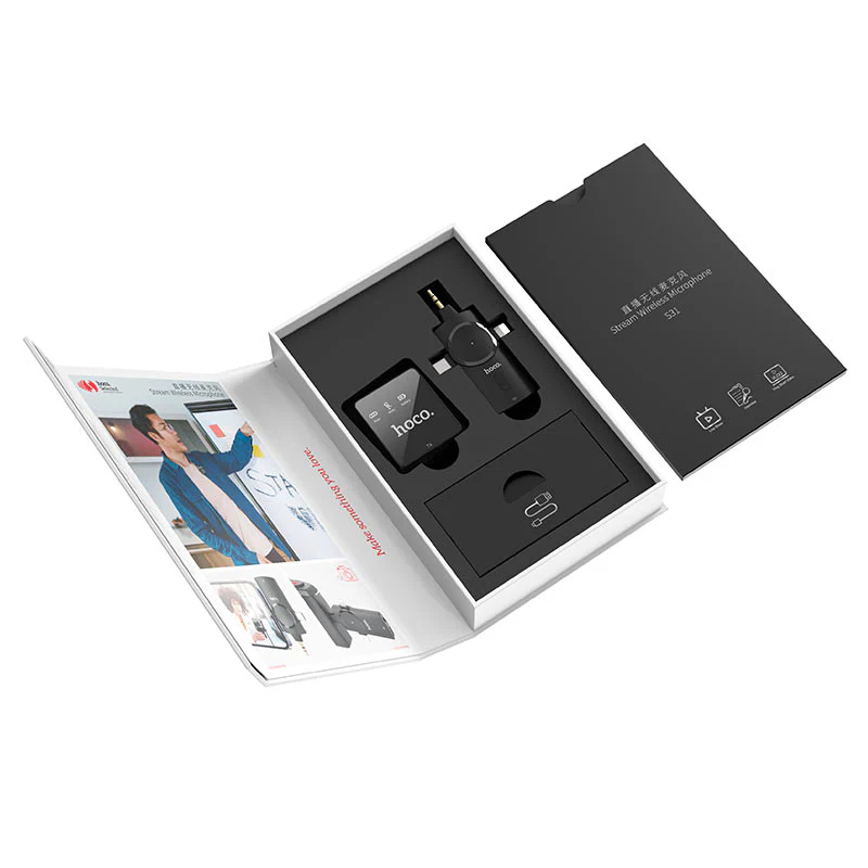 HOCO Microphone S31 Stream wireless with 3-in-1 receiver - Black - Image 8