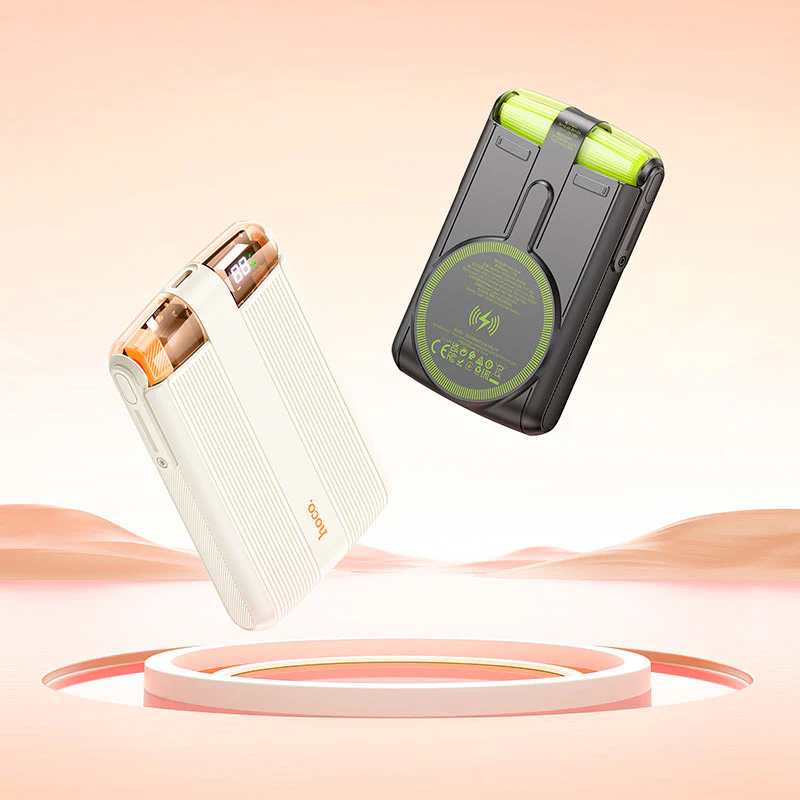 Hoco Power bank J127B Mecha PD20W + QC3.0 wireless charging 10000mAh – White - Image 3