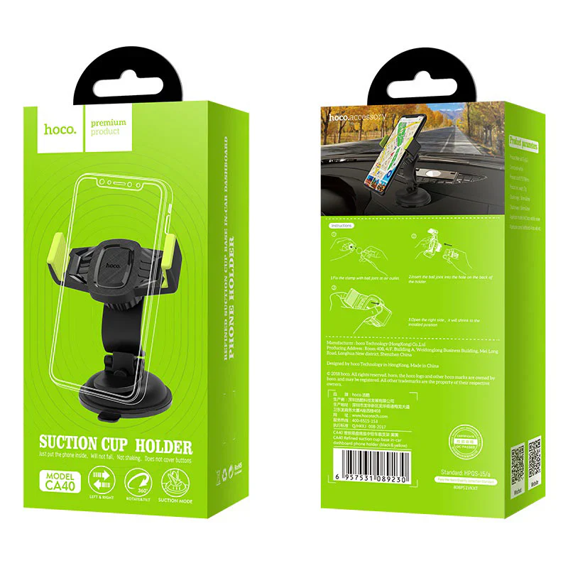 HOCO Refined Car Holder – Suction Cup Dashboard & Windshield Mount - Image 5