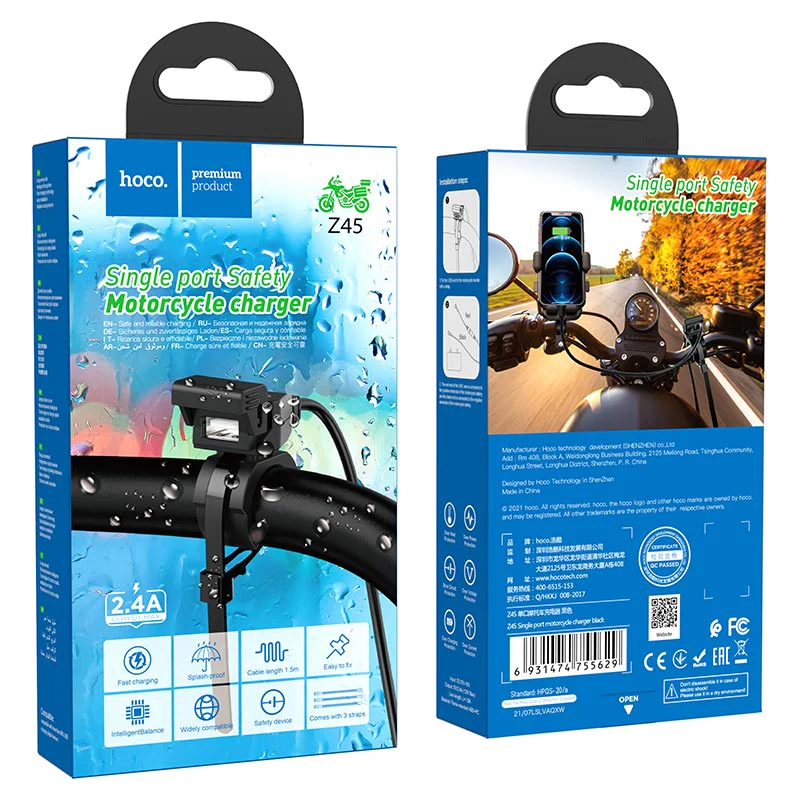 Hoco Single Port Safety Motorcycle charger Z45 - Image 9