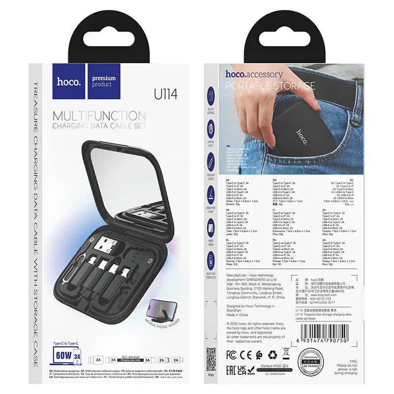 Hoco U114 Treasure box storage charging data cable set - Image 5