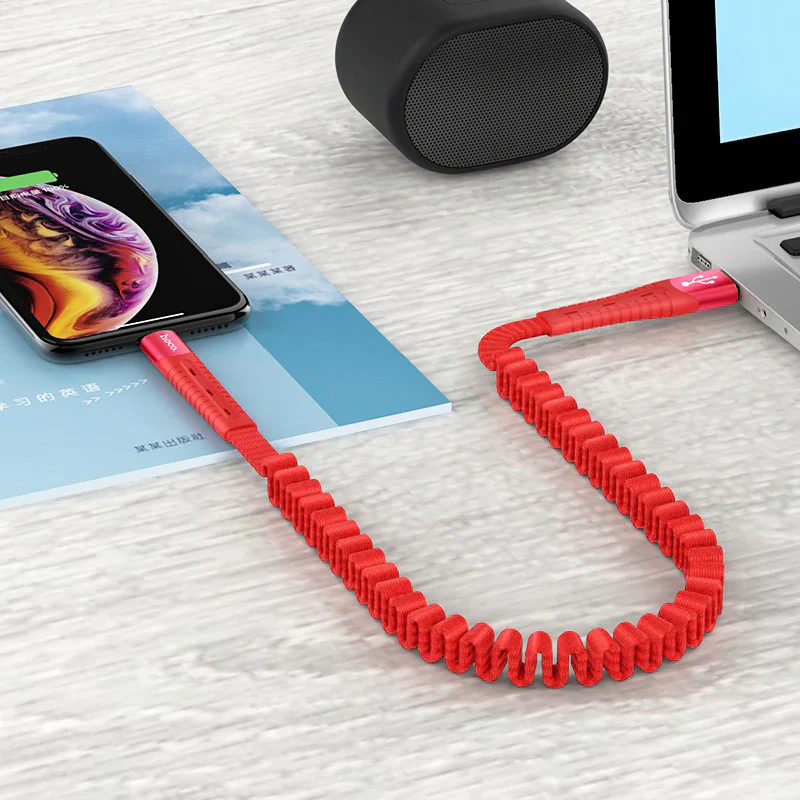 Hoco U78 Cotton Treasure Charging Data Cable - 0.8M / USB-A / Lightning / Red - Image 6