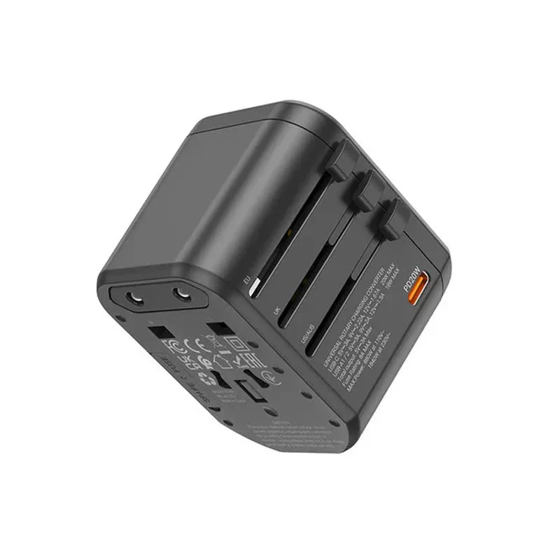 Hoco Universal Travel Conversion Fast Wall Charger - DC44 / PD20W / Three Ports - Image 3