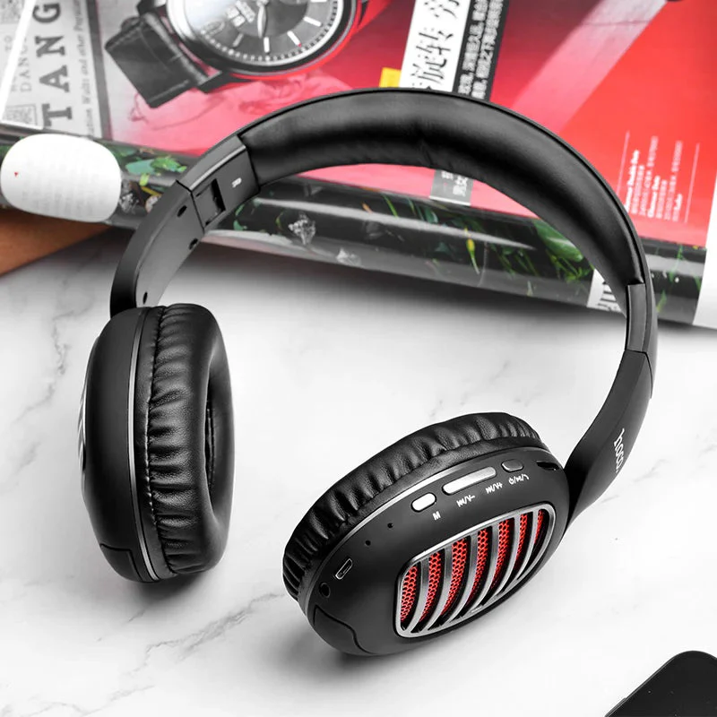 Hoco W23 Brilliant Sound Wireless Headphone - Black - Image 5