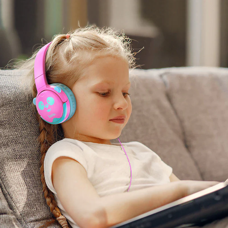 Hoco W31 Children’s Headphones – Safe Sound for Kids Pink - Image 3