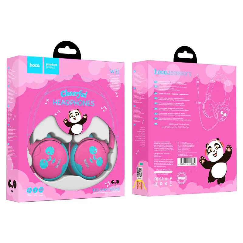 Hoco W31 Children’s Headphones – Safe Sound for Kids Pink - Image 6